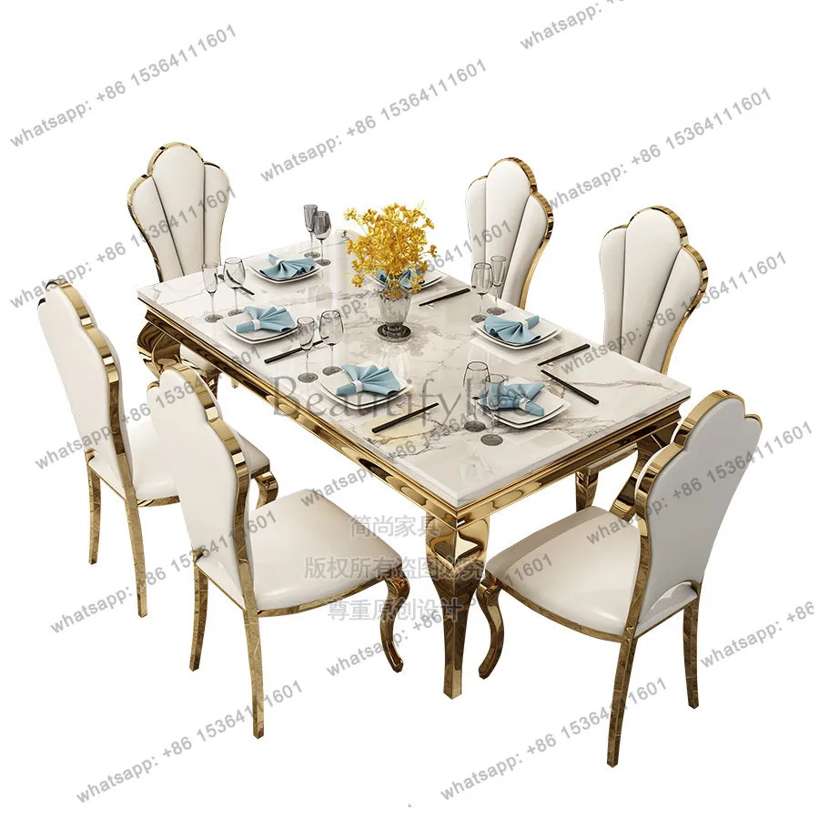 Factory Direct Sales Gold Legs Luxury Dining Tables White Unique Party Living Room Kitchen Tables Design Modern Mesas De Comedor