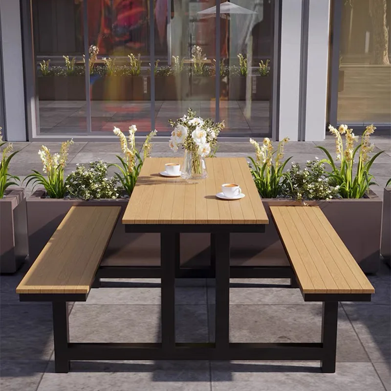 

Outdoor one-piece table and chair combination park chair commercial street amusement park courtyard seat scenic