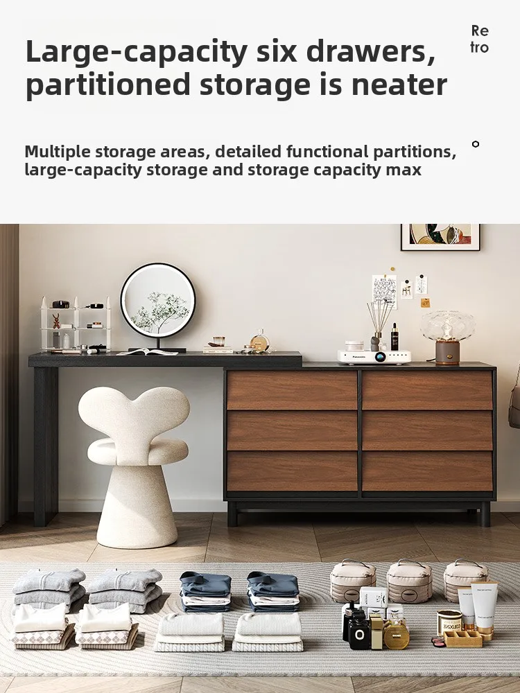 

Solid Wood Dresser, Chest, Integrated Bedroom, End of Bed, Simple Modern Makeup Table
