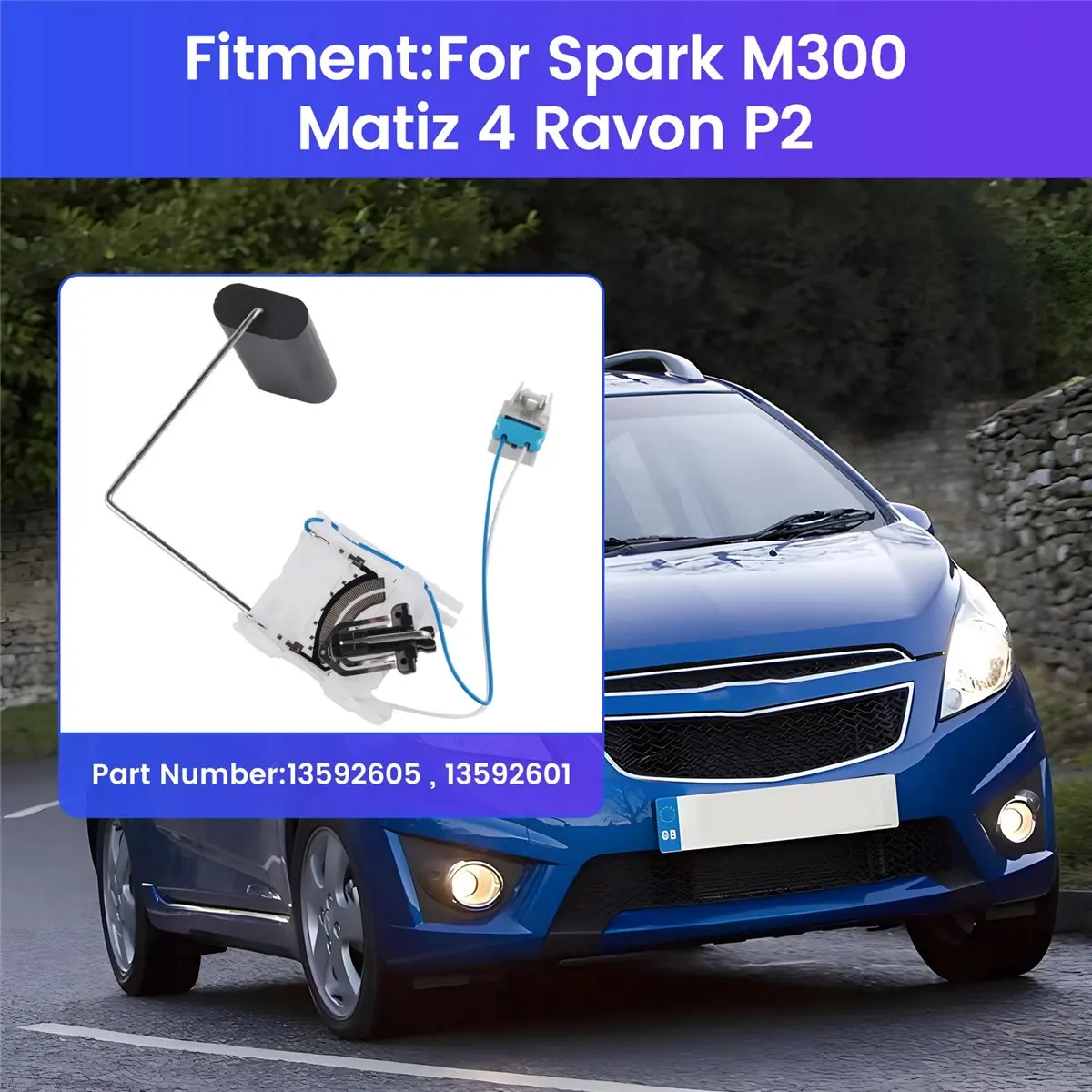 #11H Fuel Level Sensor Gauge Sending Unit 13592605 13592601 for Chevrolet,Fuel Level Sensor For Spark M300,(ABS + Metal)