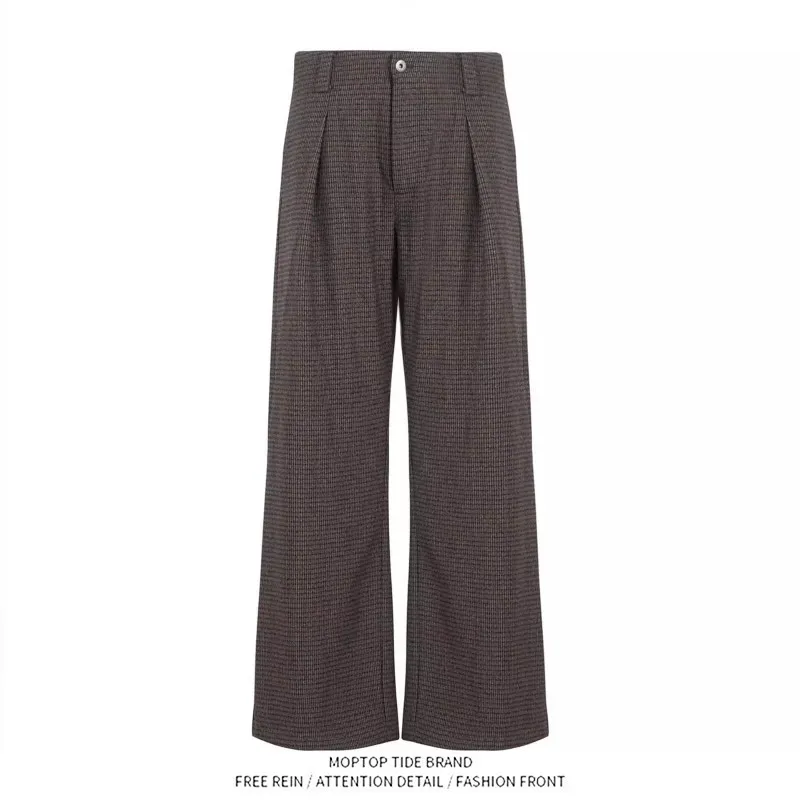 

Элегантные повседневные мужские брюки свободного кроя с эластичным поясом, вышивкой и прямыми штанинами из полиэстера, молодежная мода, зимний сезон