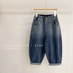 Boys spring and autumn jeans new style of foreign fashion children casual fashion gradient denim pants for 2 3 4 5 6 7 8 years