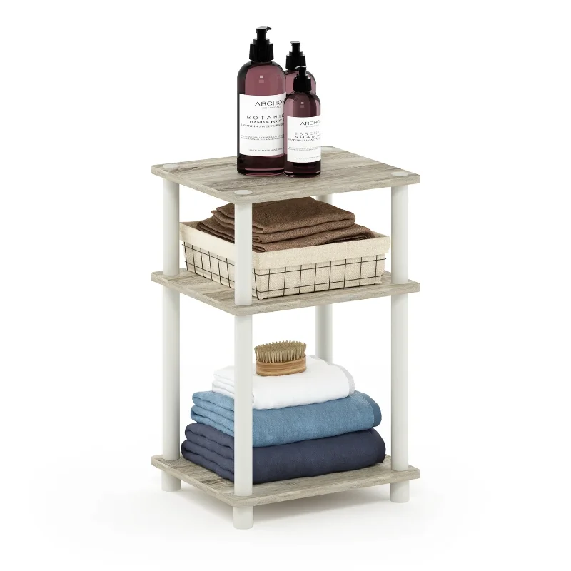 

1-Pack, Just 3-Tier Turn-N-Tube End Table, Sonoma Oak/White