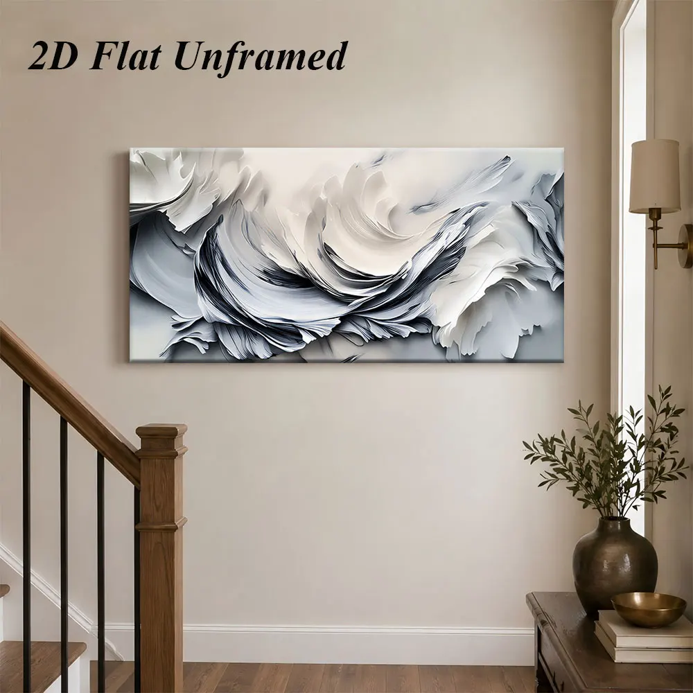 (1PC Unframe)1 modern abstract line decoration painting, simple bedroom entrance mural, frameless painting, 2D plan