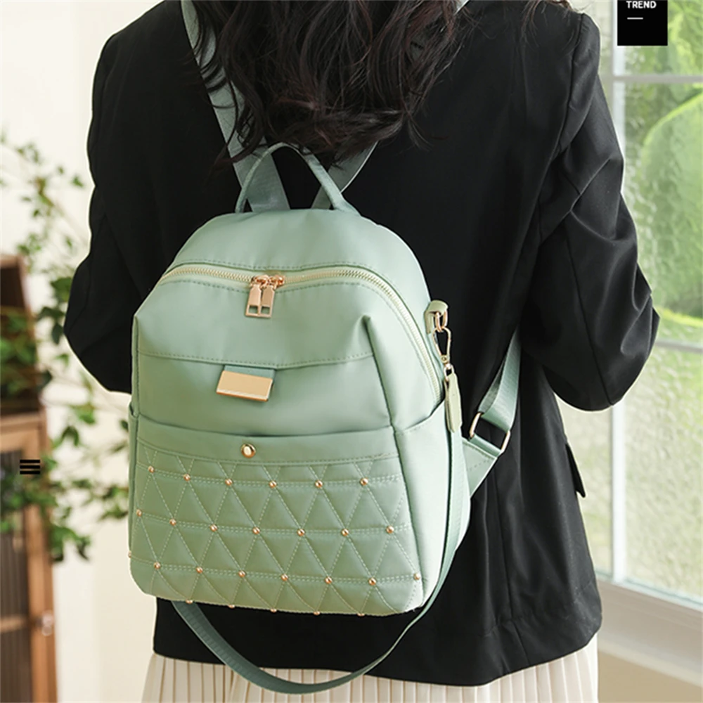 Diamond-encrusted Design New Ladies Backpacks with Large Capacity High Quality Nylon Ladies Backpacks Fashion Women Bags Bolsos