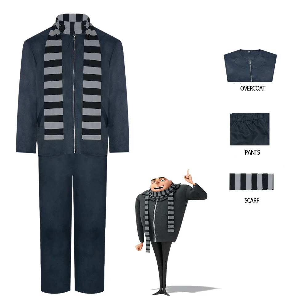 Movie Minion Thief Dad Gru Costume Halloween Party Performance Cosplay Costume