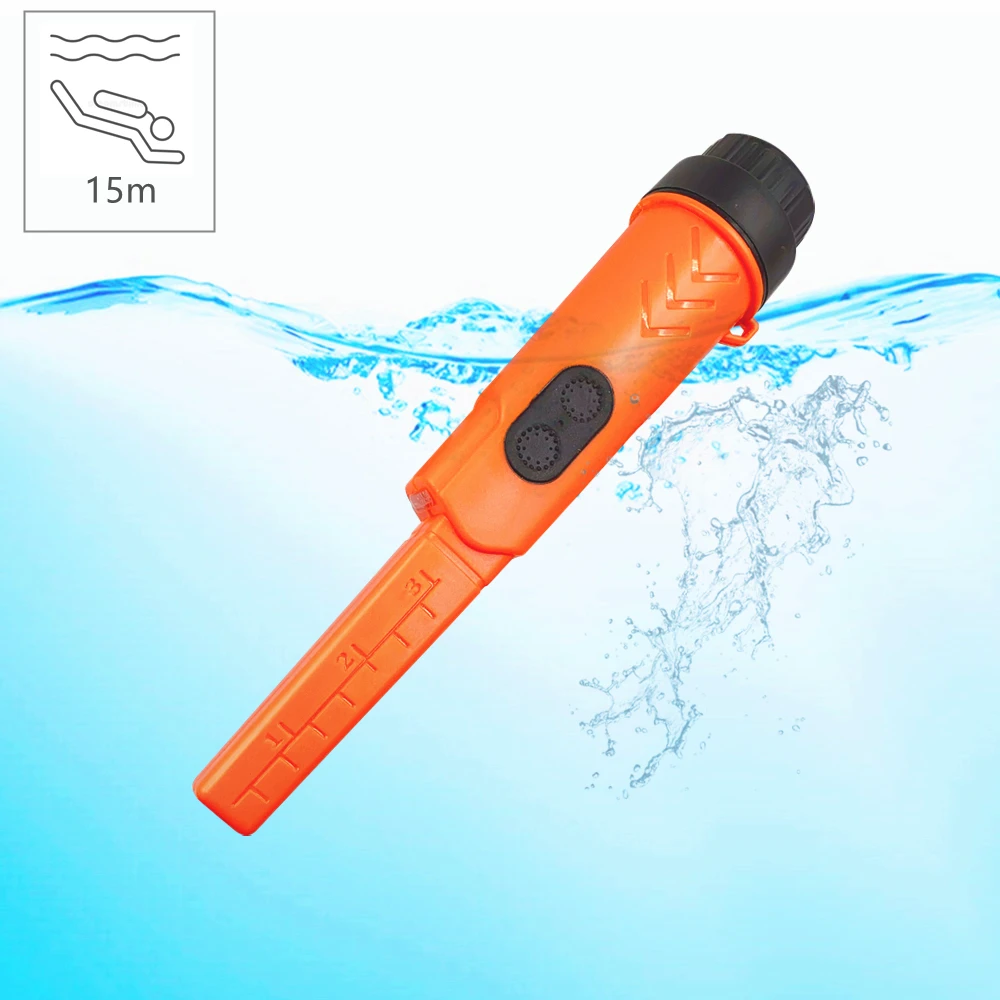 Waterproof Pointer Metal Detector Underwater 15m Pulse Pinpointer Dive Metal Detecting with 9V 800MA USB Rechargeable Battery