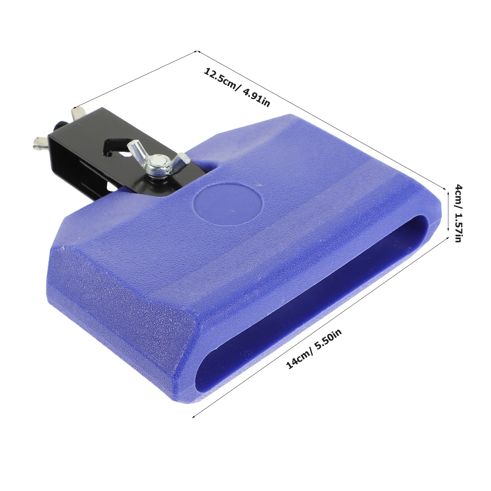 طبلة معدنية بلاستيكية متينة، ملحقات جرس البقرة، صوت عالي النبرة، أنماط موسيقية متعددة، مطرقة مشبك تخزين سهلة الحمل