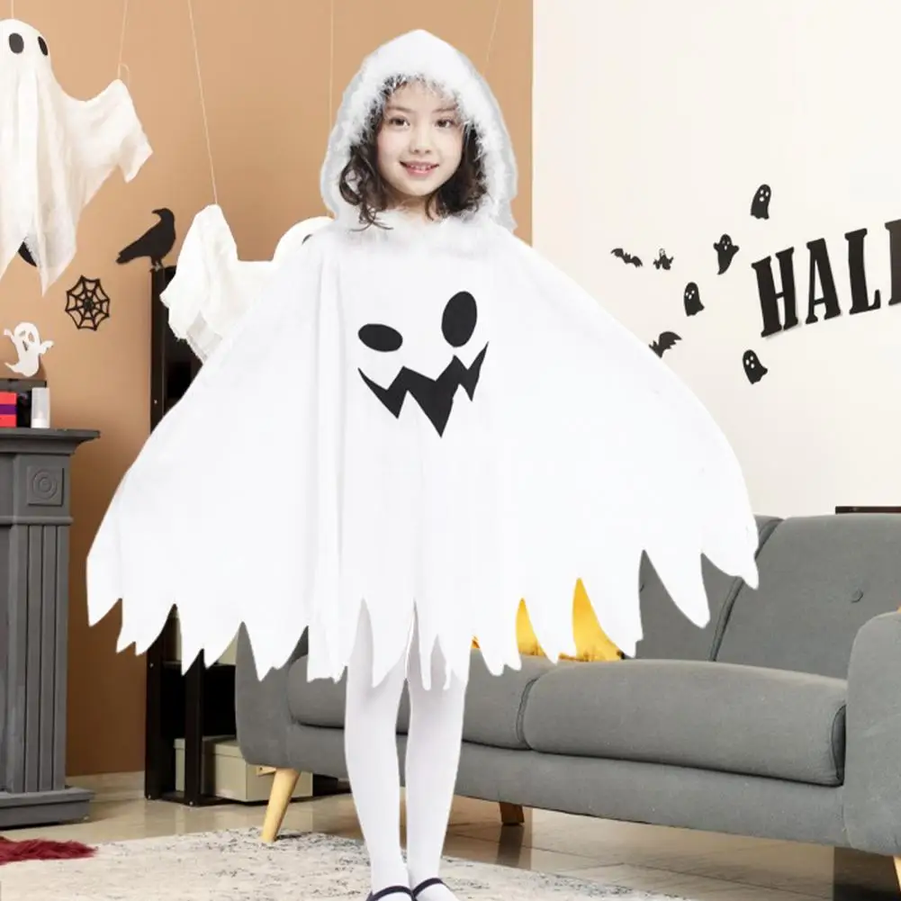 Jubah Berdandan Anak Jubah Halloween Anak dengan Tudung Mewah Lengan Kelelawar untuk Foto Pesta Cosplay Kostum Hantu Elf untuk Berhantu