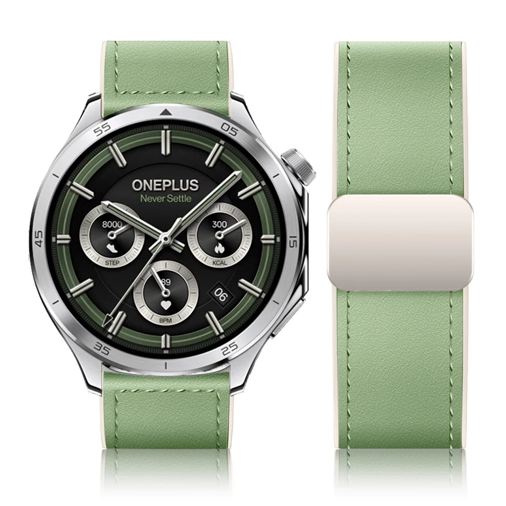 22mm 20mm Leather+Silicone Strap for OnePlus 46mm/OnePlus Watch 3 2 2R Bracelet Wristband Correa for OPPO Watch X/X2/4 Pro Belt