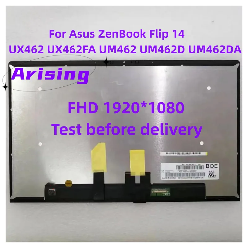 

14.0 inch 1920x1080 For Asus ZenBook Flip 14 UX462FA UX462 UM462 UM462D UM462DA FHD 30 Pins EDP LCD Screen With Touch Assembly