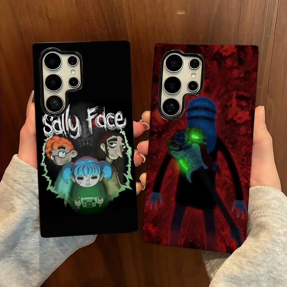 

game S-Sally Face Phone Case For Samsung S25 Film Shell Luxury GalaxyS24Ultra 23plus S22 21 A56 36 26 16 Double layer Cover