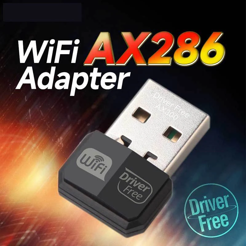 

Беспроводной сетевой адаптер Wi-Fi 6 USB для портативного компьютера, настольного ПК, драйвер, бесплатная сетевая карта 286 Мбит/с, 2,4 ГГц для Windows 7/10/11