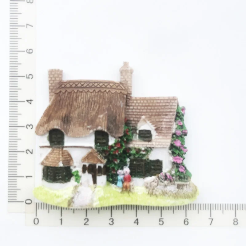 Hot selling souvenir cabin design with humanistic charm Fridge magic resin gift decoration, travel souvenir message post