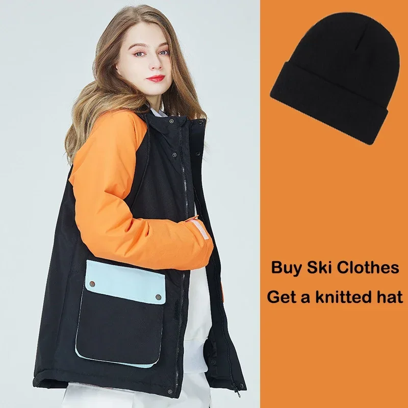 Outdoor Snowboard Jackets Hooded Thickened Warm Ski Clothes Waterproof Sports Skiing Jacket 2025 Winter Ski Coats Women Snow Top