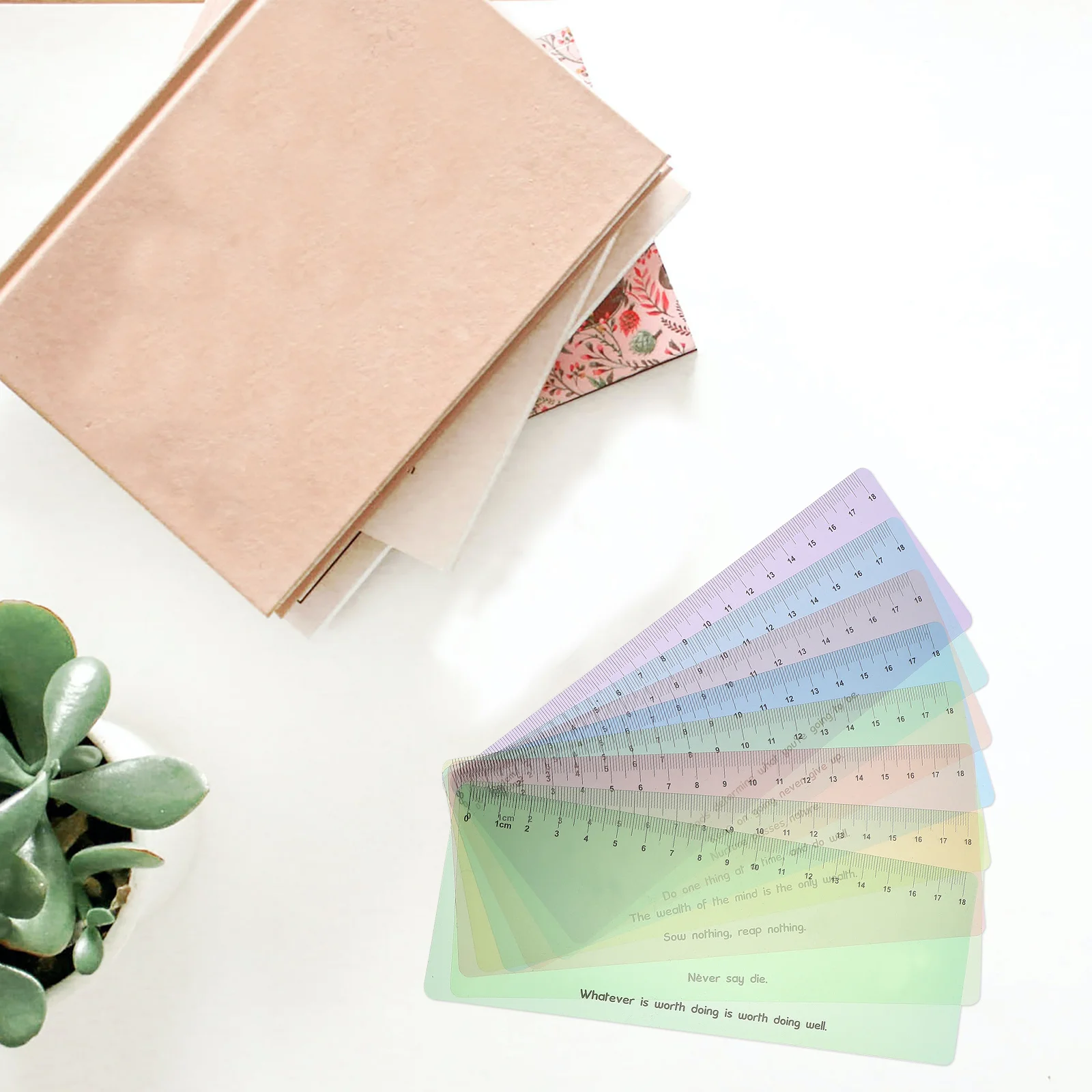 8Pcs Reading Tracking Rulers Colored Overlays Bookmark Guided Reading Strips Reduce Visual Stress for Children Adults