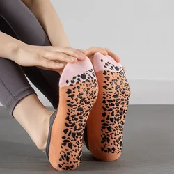 Professional Yoga Socks Women Silicone Non-slip Indoor Workout Dance Sports Socks Backless Breathable Cotton Floor Pilates Socks