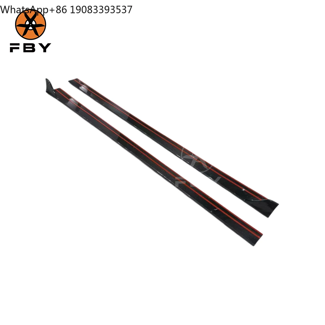 

High Quality KB Style Carbon Fiber Side Skirt for Audi B9 S5 A5 Sline SportsBack 4 Door 2017-2019 Side Bumper Splitter Spoiler