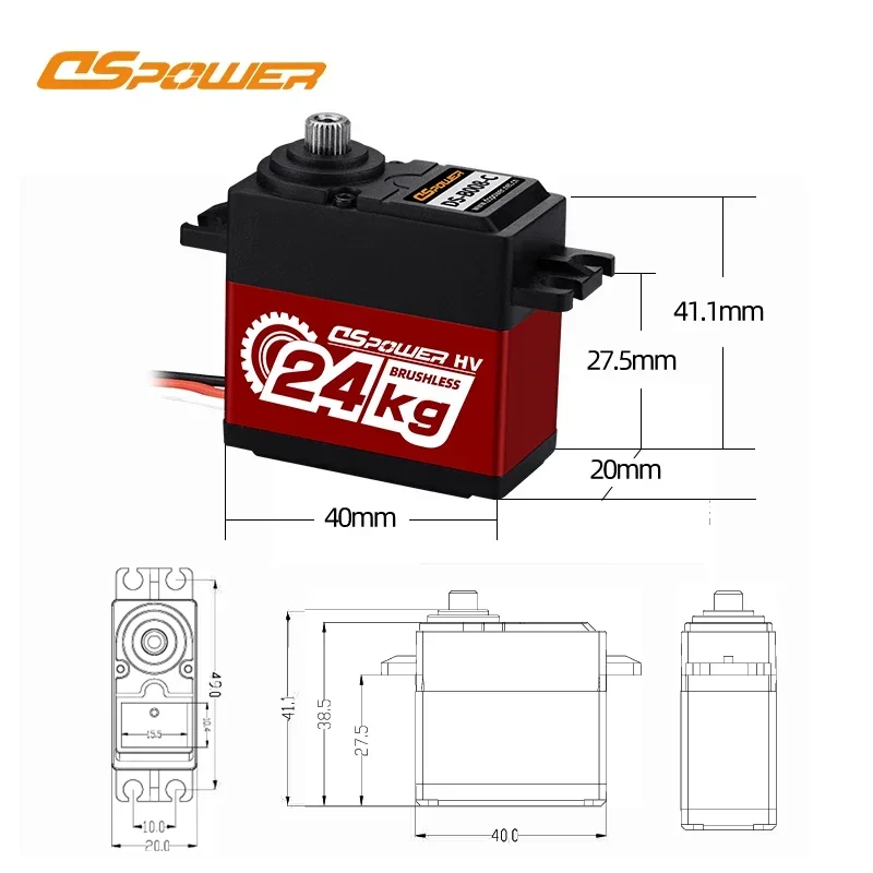 DSpower Coreless Brushless Motor Metal Gear 17g 21g 2kg 6kg 15kg 20kg 24kg 25kg 30kg 35kg Digital Servo for 1/8 1/10 1/14 RC Car