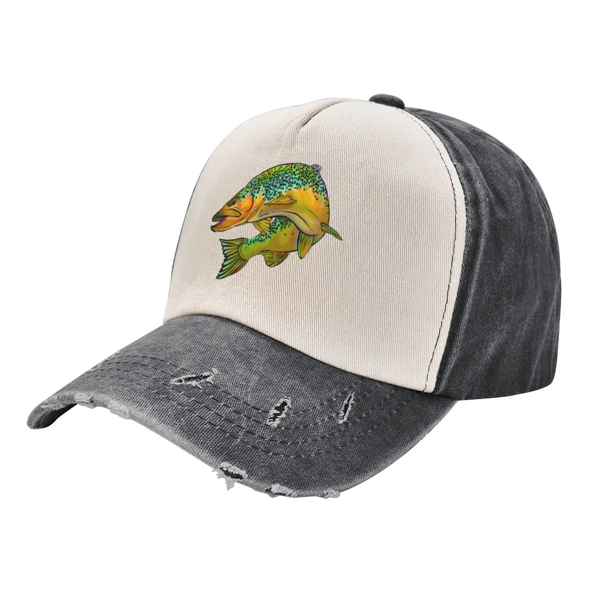 

Digital Brown Trout Baseball Cap hats for men Big Size Hat designer cap Uv Protection Solar Hat Trucker Hats For Men Women's