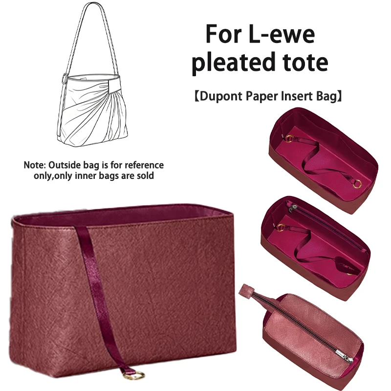 

Дорожный органайзер для макияжа EverToner, подходит для плиссированной сумки L-ewe, бумажная подкладка Dupont, дизайн поддержки, легкое хранение, прочный