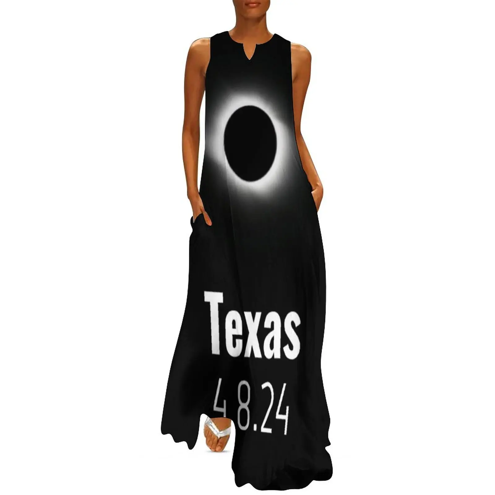 

Total Solar Eclipse 2024 Texas Long Dress long dress women summer women"s dress 2024