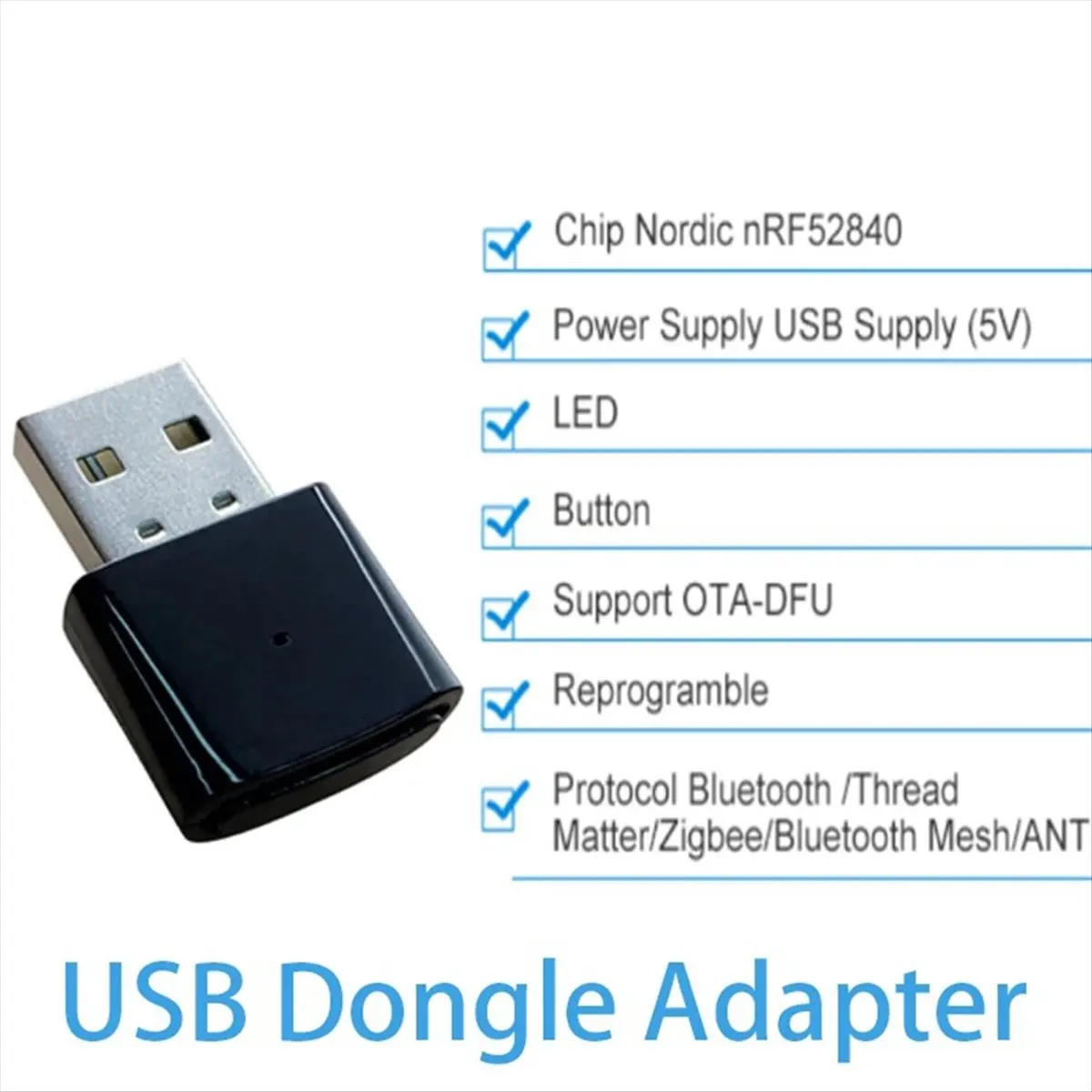 A40I NRF52840 Dongle USB Dongle Bluetooth 5.3 Dongle Adapter for Eval Bluetooth Development Tool Module Automation Modules