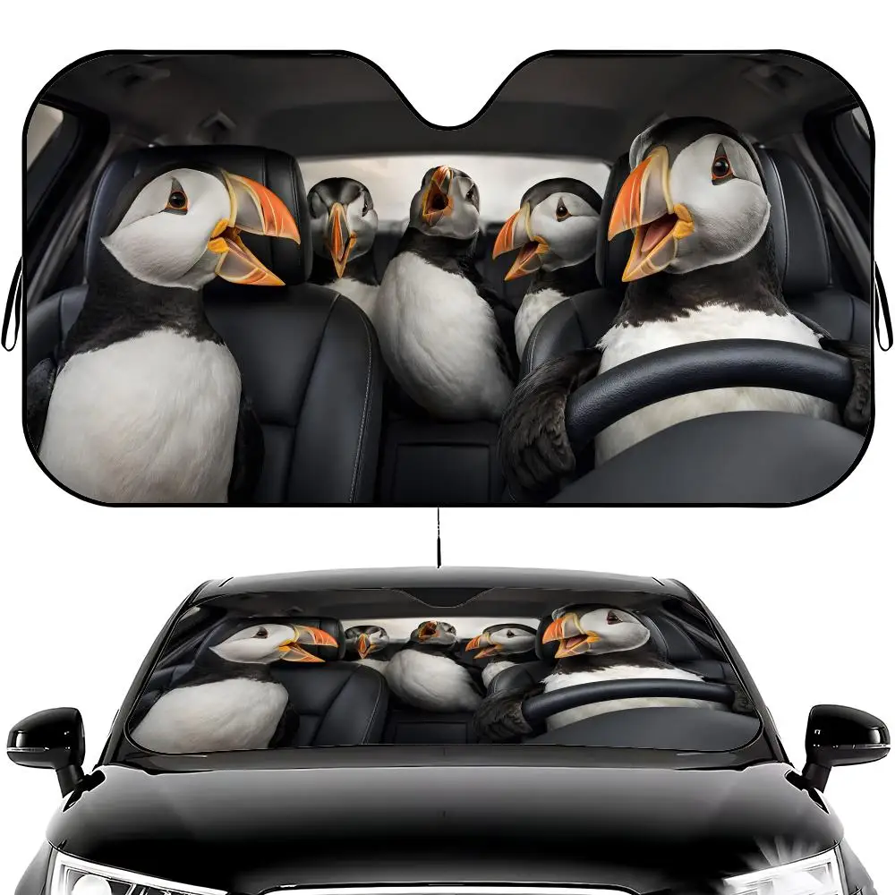 Parrot Funny Sun Visor Thickened Car windshield sun shade - Foldable Universal Fit Heat Insulation UV protection
