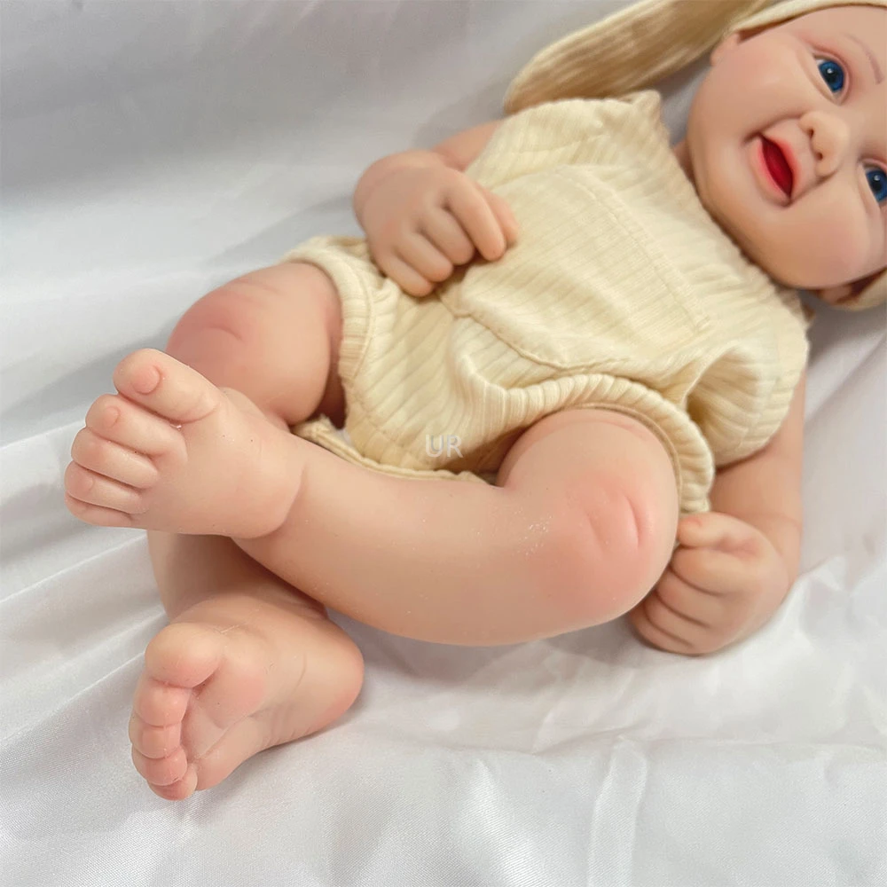 Realistica bambola rinata in silicone realistico lavabile da 16 pollici - Neonata con occhi azzurri, giocattolo regalo realistico per bambini dai 3 anni in su