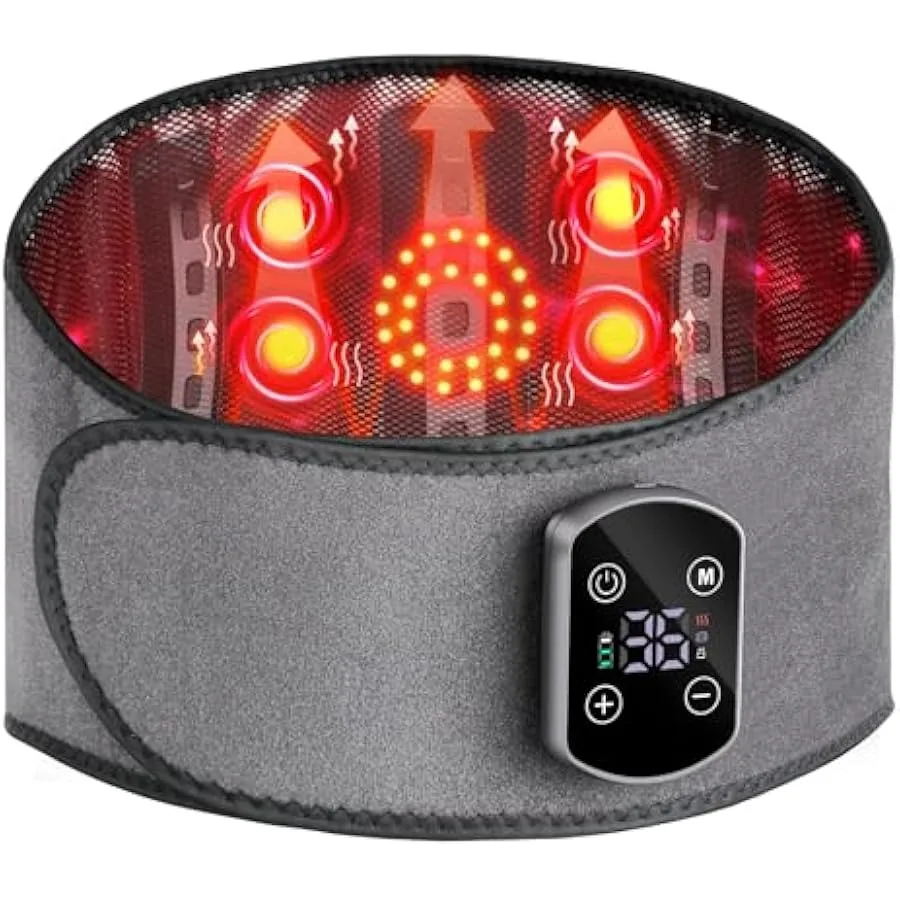 

Cordless Heating Pad for Back Pain Relief Lumbar Massaager with Heat Heated Back Belt Abdomen Warmer Lumbar Support Rechargeabl