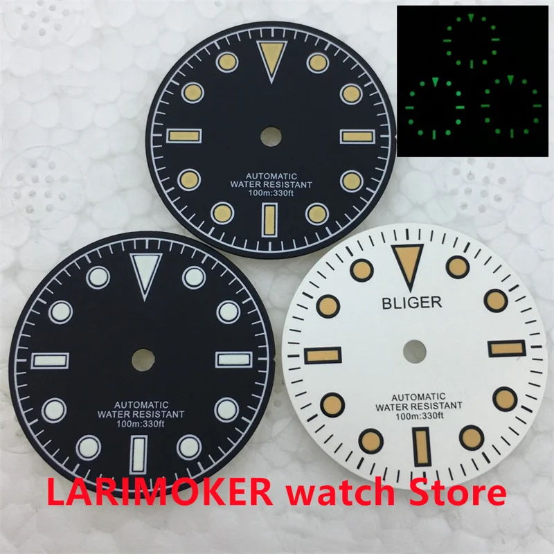 BLIGER 29mm Black Dial Beige White Index NH34 NH35 NH36 ETA2824 2836 PT5000 DG2813 3804 Miyota82 Series Movement