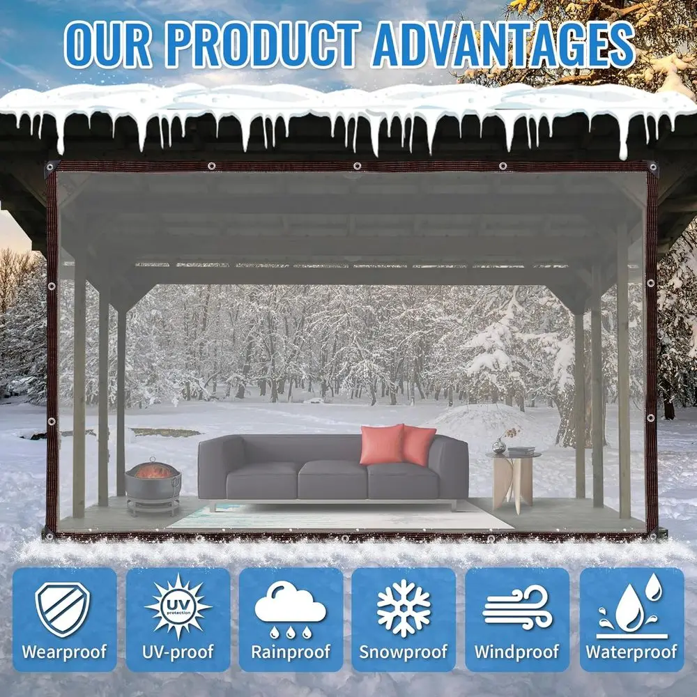 قماش قطني قماشي متين مقاوم للماء بطول 10 × 20 قدم مع حلقات، مقاوم للأشعة فوق البنفسجية للحماية الخارجية #2