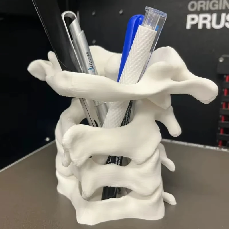 Portapenne con ossa di teschio Portapenne per trucco Vanty Organizzatore da scrivania per ufficio Decorazioni gotiche Organizer con teschi e ossa gotici