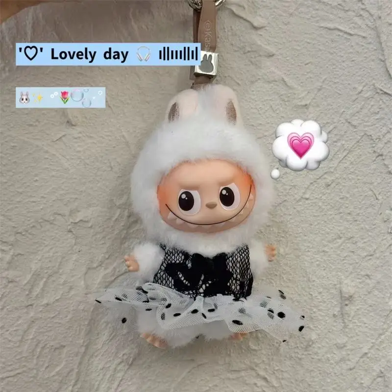 New Arrival For Labubu 4.0 The Pin For Love Vinyl Doll Pendant Mesh Dress Doll Clothing Outfit Replace Decoration Girl Gifts