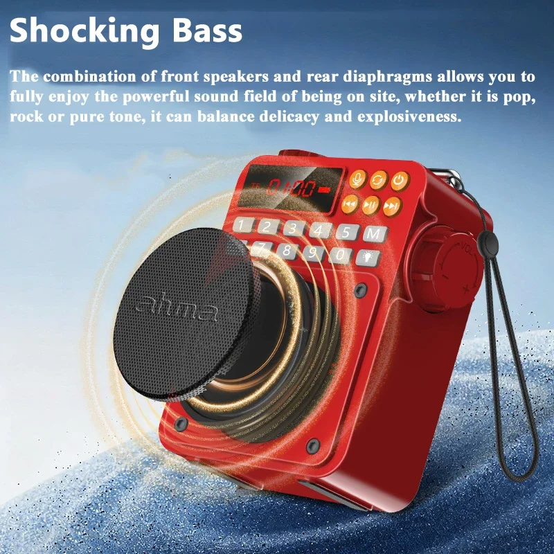 

Мини-портативный FM-радио, перезаряжаемая батарея, радиоприемник, Bluetooth-динамик, TF, USB-музыкальный плеер, HD усилитель голоса, бумбокс