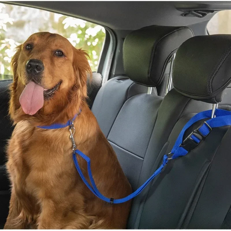 Cinturón de seguridad ajustable nailon para perros en el coche - imagen 2