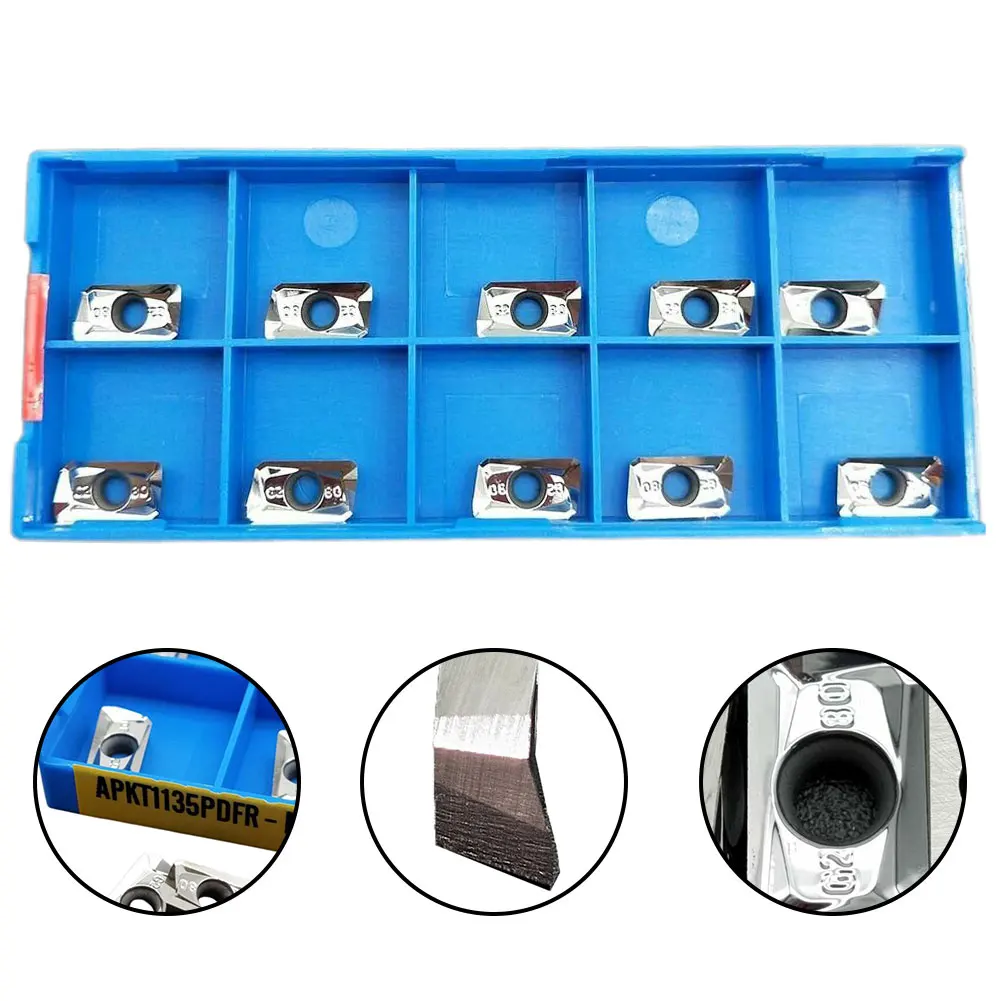 Tool Cutter Blade Metalworking 10 * 10 PCS APGT1135PDFR - G2 Carbide H01 High Grip Strength Milling Insert Silver