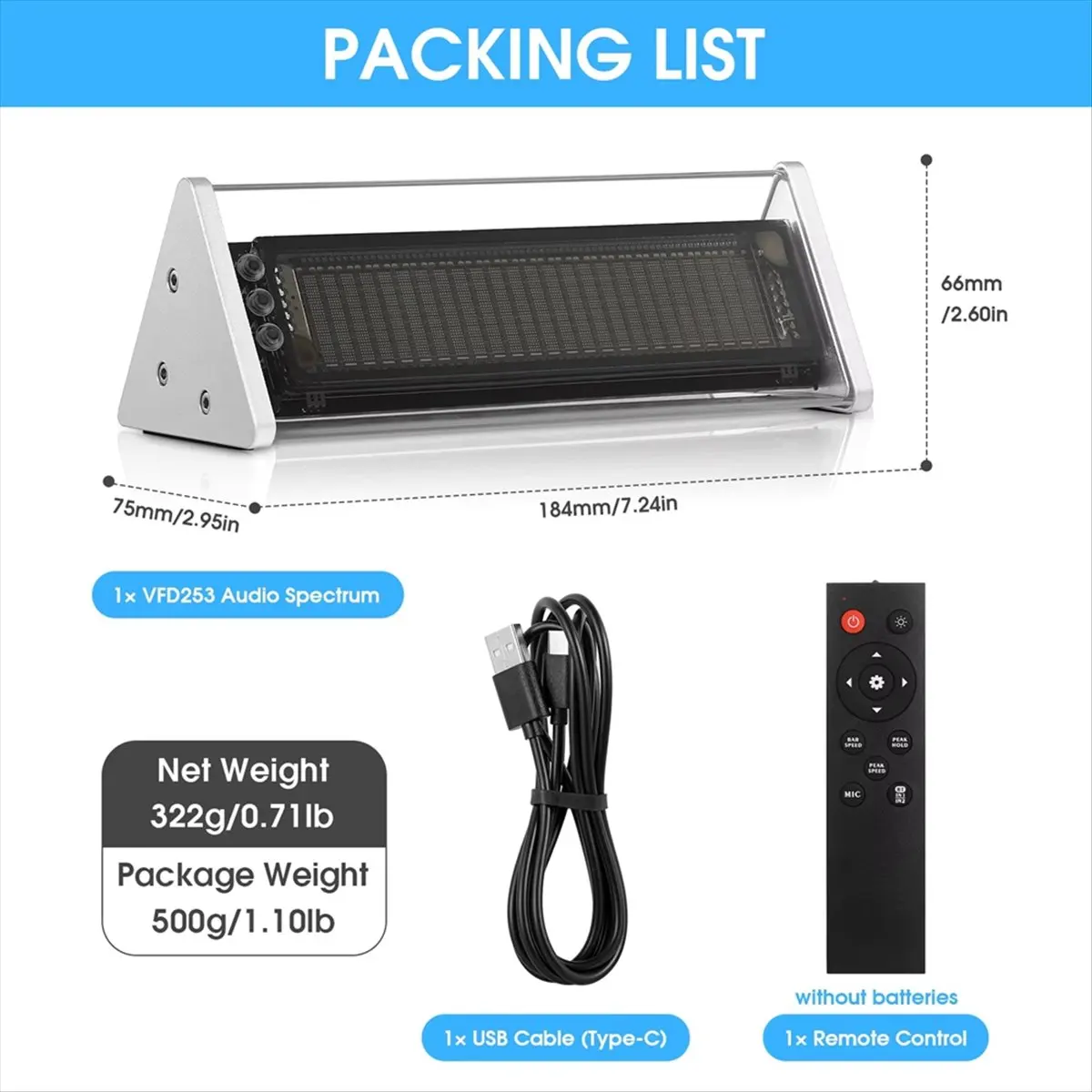 

AS62 Bluetooth 5.0 VFD Clock Music Spectrum Display Screen Sound Level Meter 3.5mm AUX Audio Switcher Box