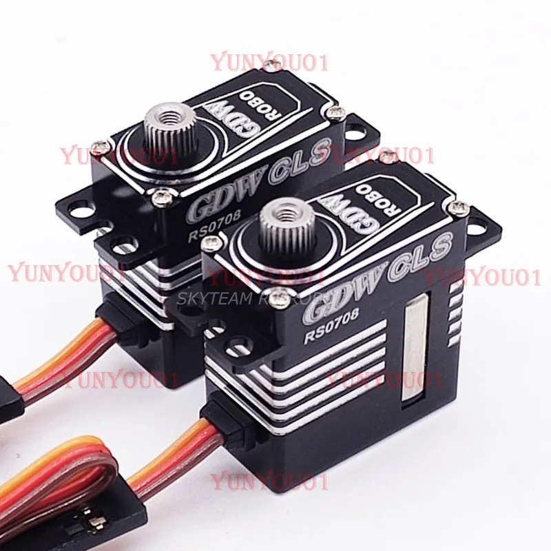 

GDW RS0708 8.4v High Voltage 0.08s High Speed 7.5kg All Metal Steel Gear 9g12g Miniature Digital Servo