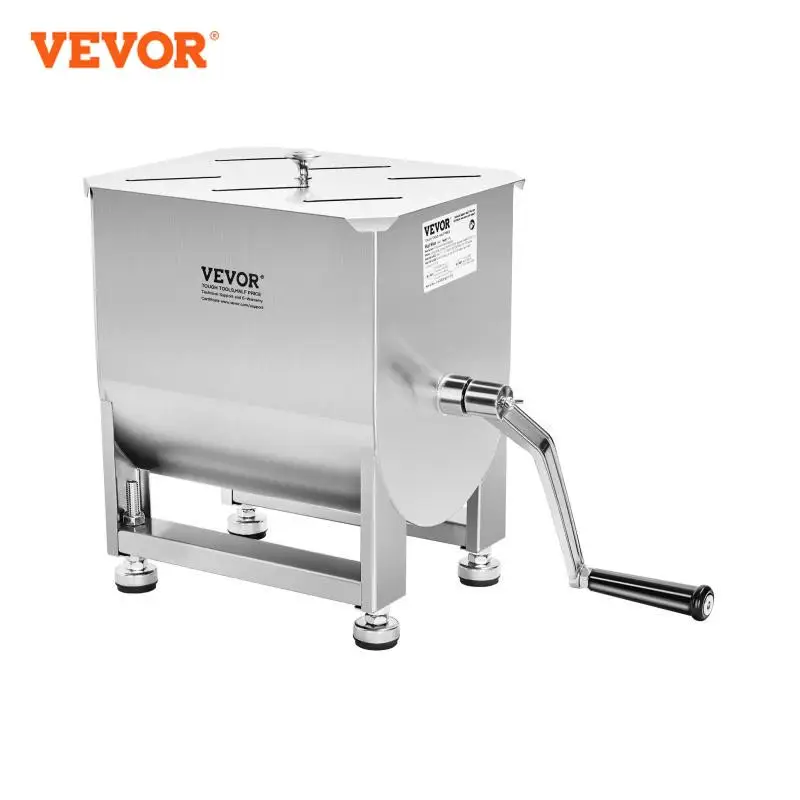 VEVOR Manual Meat Mixer 15 Pound Capacity Tank Meat Processing Equipment Stainless Steel Meat Mixer Sausage Mixer Machine Sliver