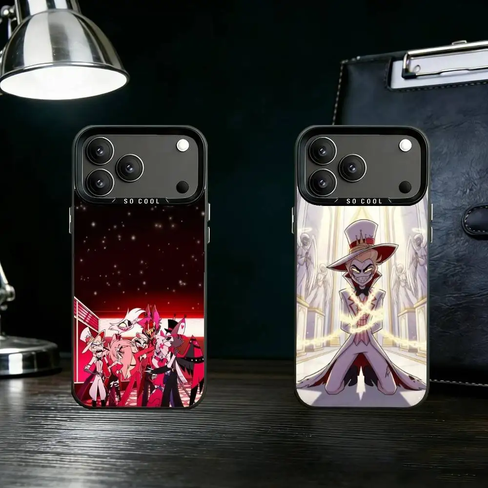 H-Hazbin H-Hotel Phone Case For iPhone 17,16,15,14,13,12,11,Pro Max,Plus Candy Silver Cover