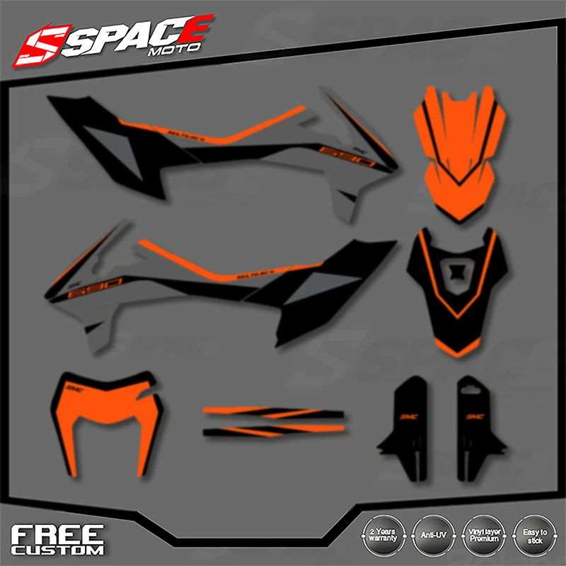 

SPACE Custom Motorcycle Graphics For KTM 2019 2021 2022 SMC-R 690 19-21 SMC-R Enduro Decal Stickers Kits 005