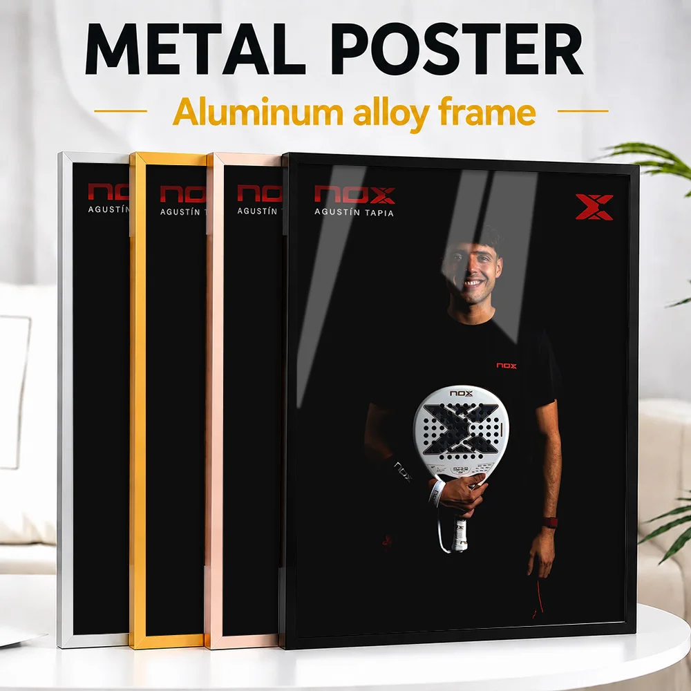 Agustín Tapia With Nox Padel Racket Framed Aluminum Metal Poster Customized Victory Tribute Wall Art For Athletes Decorating Gym