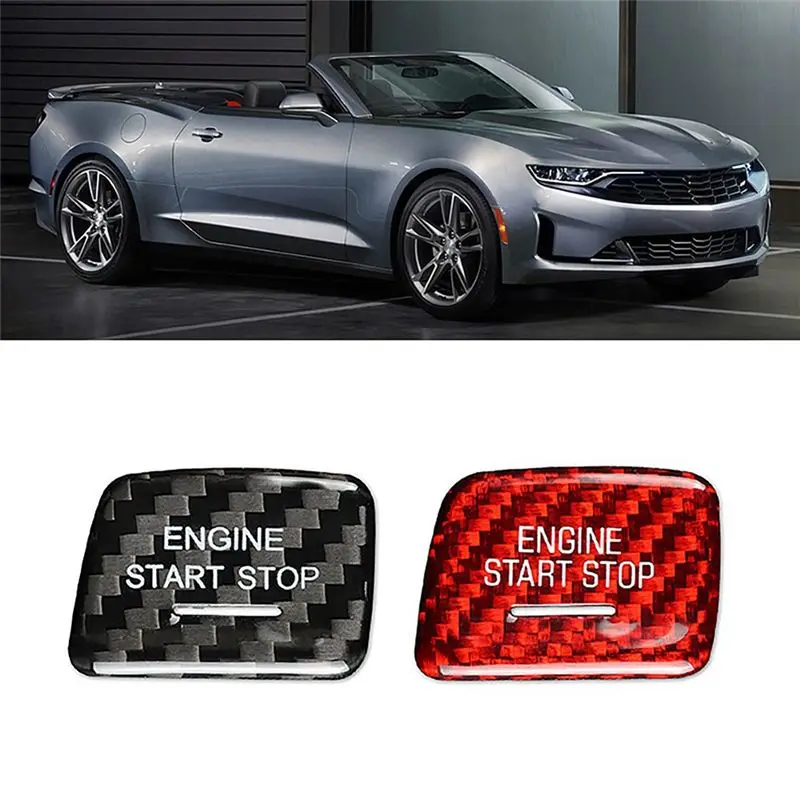 AEA6-Start Stop Push Button For Camaro Corvette C7 Car Engine Ignition Switch Button Cover Decoration Trim