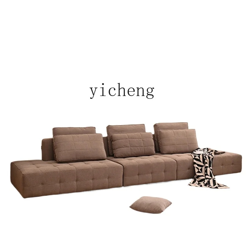 Tqh Fabric Sofa Simple Modern Small Apartment Living Room Straight Row Sofa Module Units Sofa