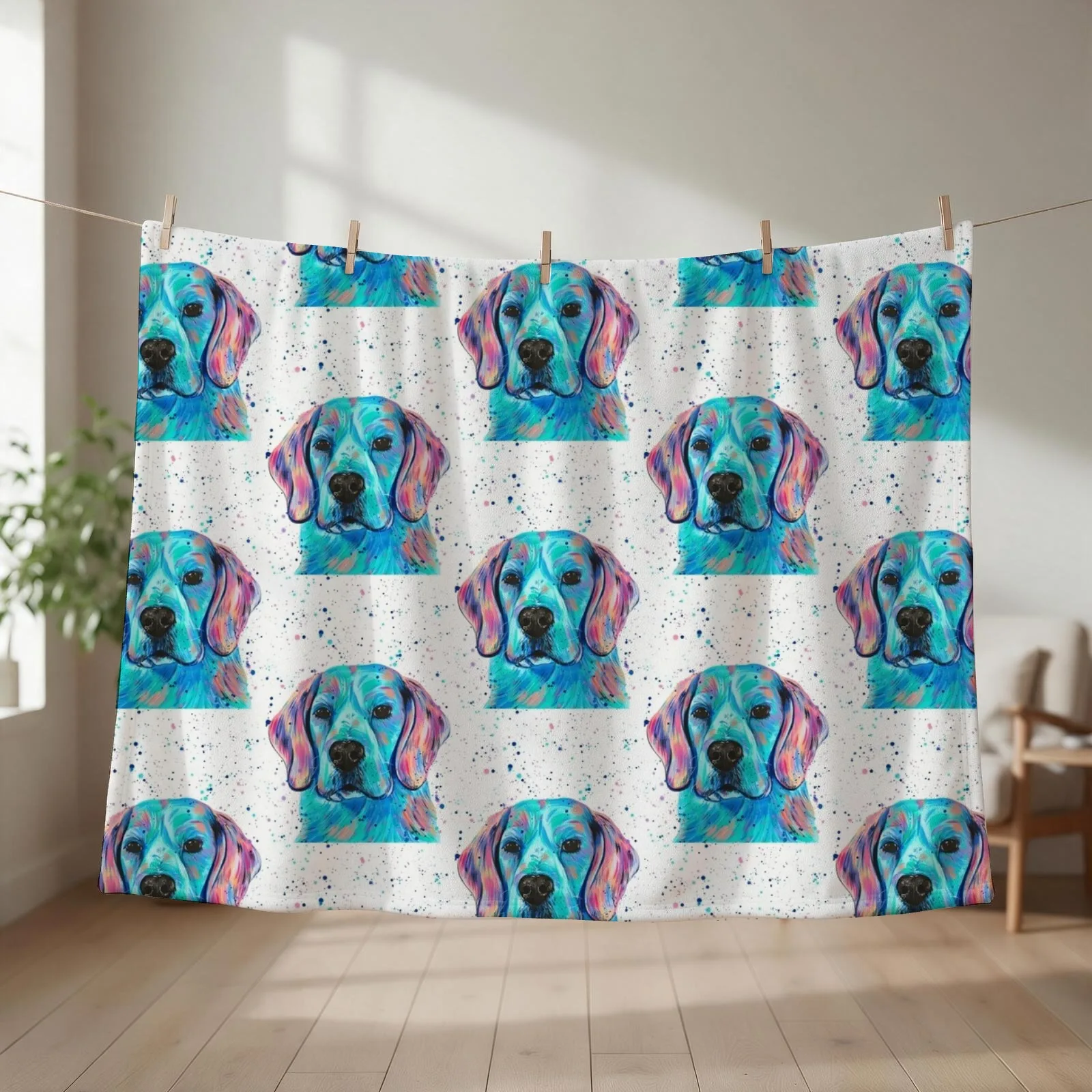 Beagle - Colourful Dog Throw Blanket Large Winter beds Sofa Quilt Blankets