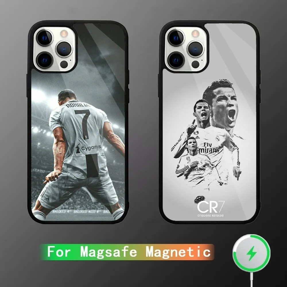 Football Star Phone Case For iPhone 15,14,13,12,11,Plus,Pro,Max Mini Magsafe Magnetic Wireless Charging CR-7 R-RonaldoS