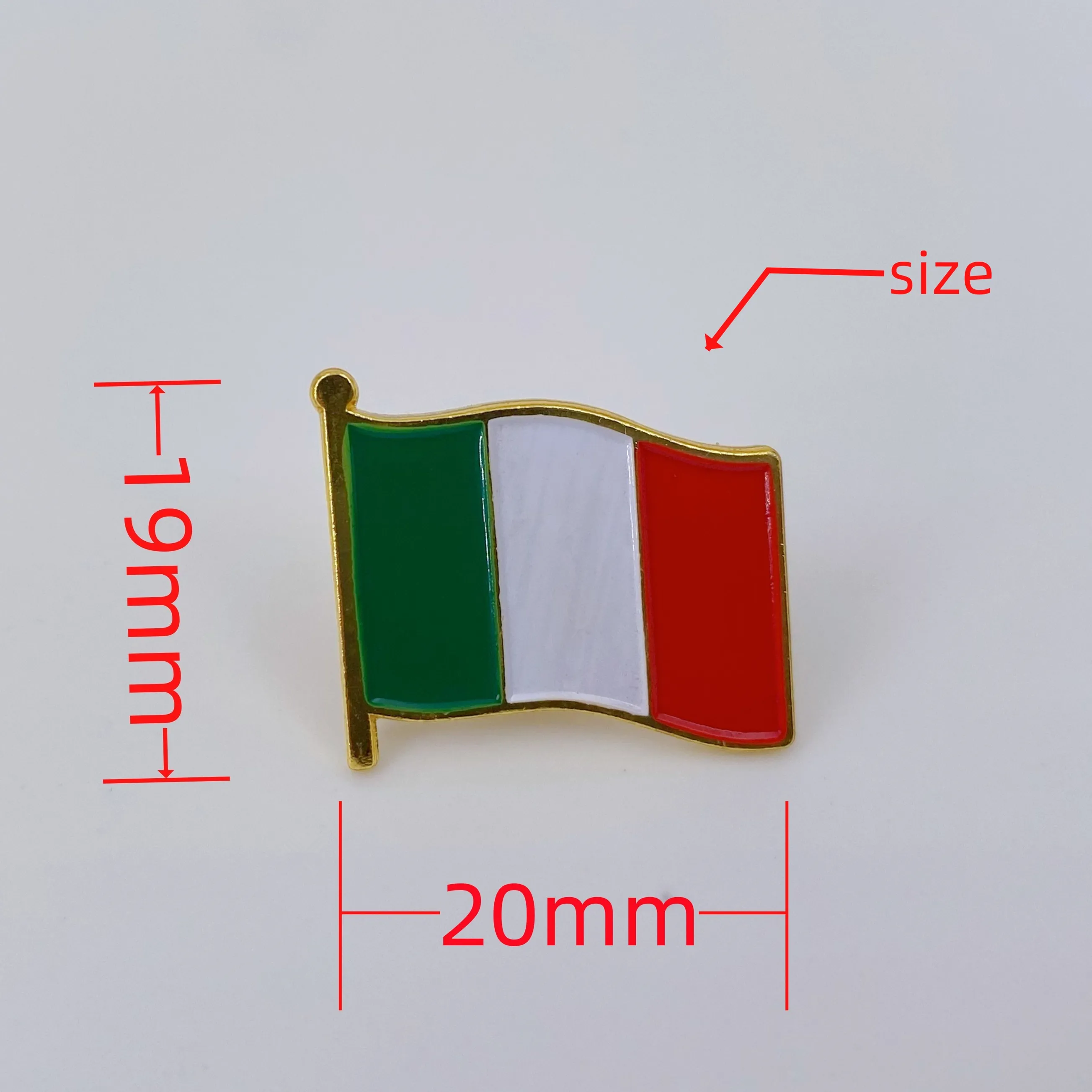 5/10/50/100pcs Italian Flag Pin Enamel Lapel Pin Badge for Clothes Bags Hats Backpacks Jewelry Accessories