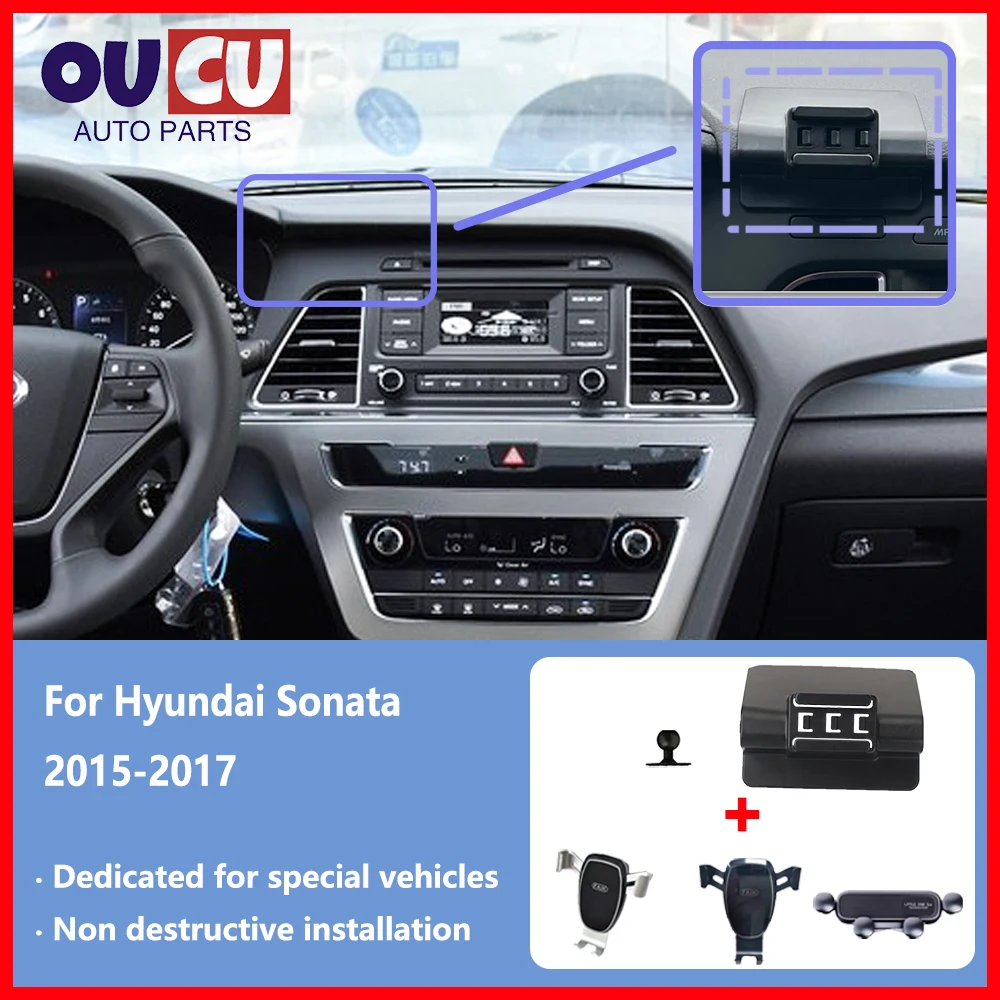 NEW For Hyundai Sonata LF 2015-2019 Car Phone Holder Special Fixed Bracket Base Ventilation vent support phone holder 