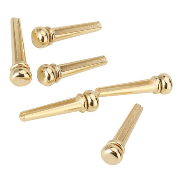 

6 Pcs String Cone Guitar Bridge Pins Easy to Use Brass for Any Brand Replacement